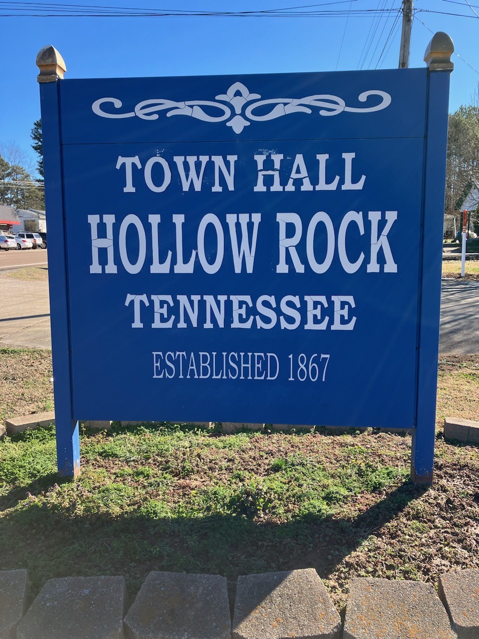 Hollow Rock Town Hall sign