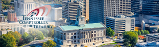 Tennessee State Capitol with Comptroller logo. 