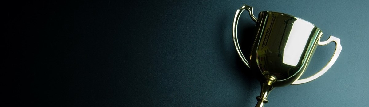 Trophy on dark background