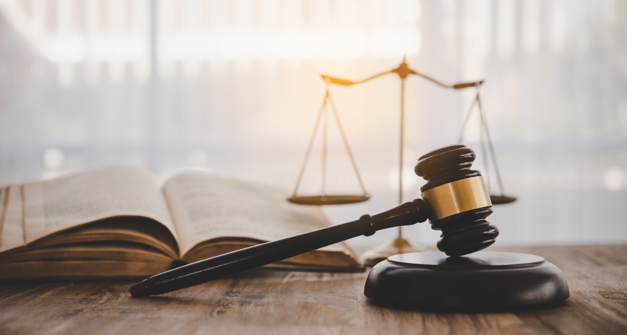 Law theme, mallet of the judge, law enforcement officers, evidence-based cases and documents taken into account Law theme, mallet of the judge, law enforcement officers, evidence-based cases and documents taken into account