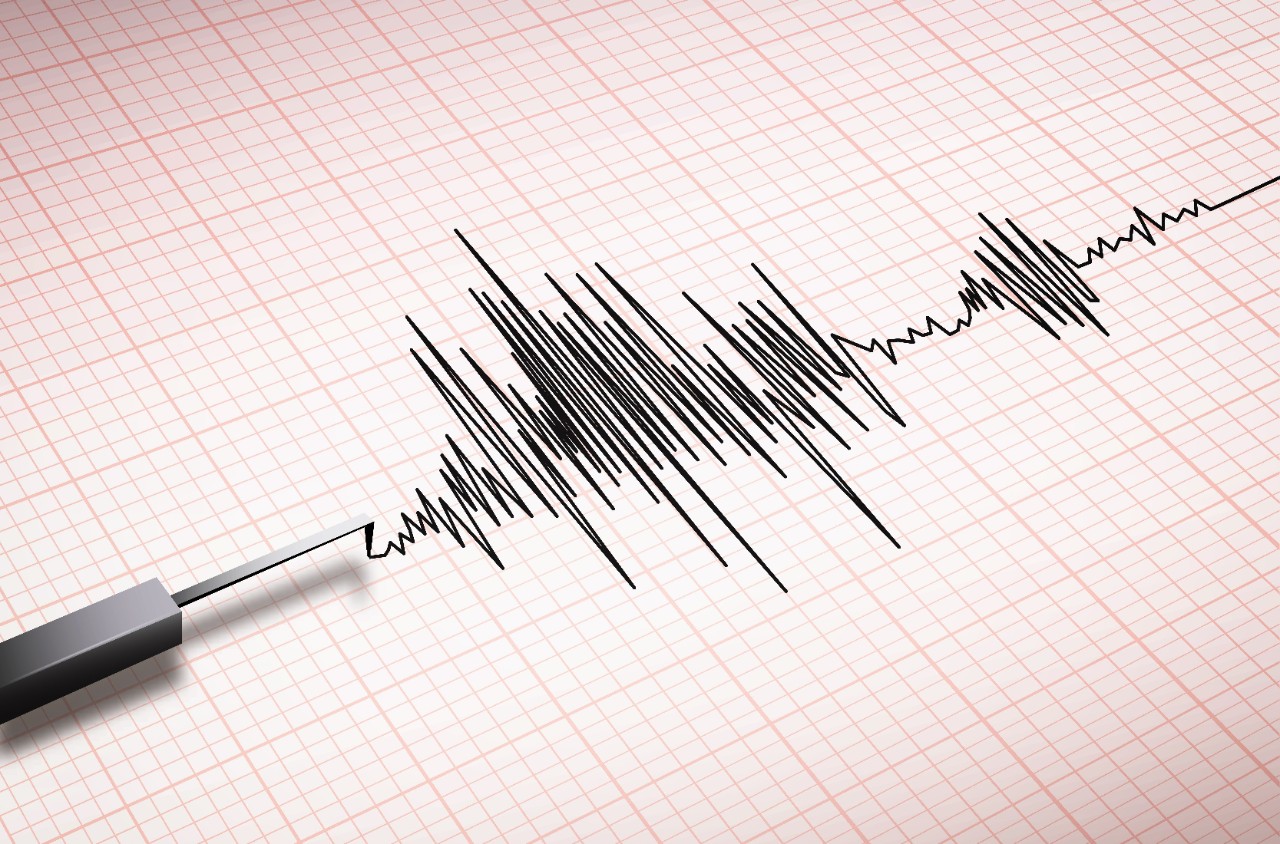 491952898 Closeup of a seismograph machine earthquake