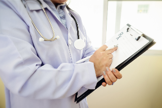 doctor with clipboard