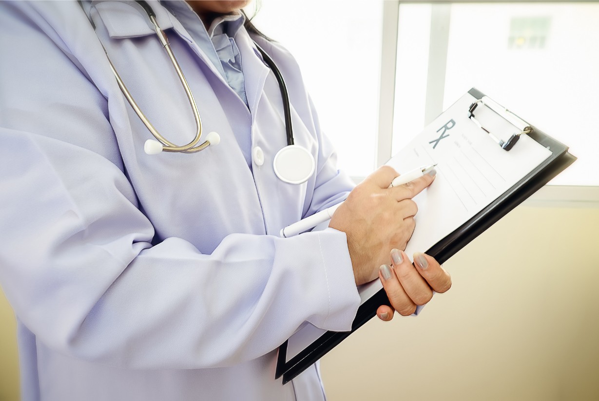 doctor with clipboard