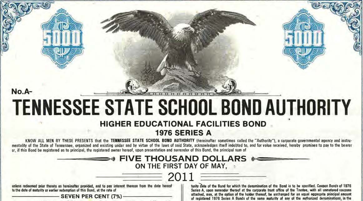 Tennessee State School Bond Authority Bond